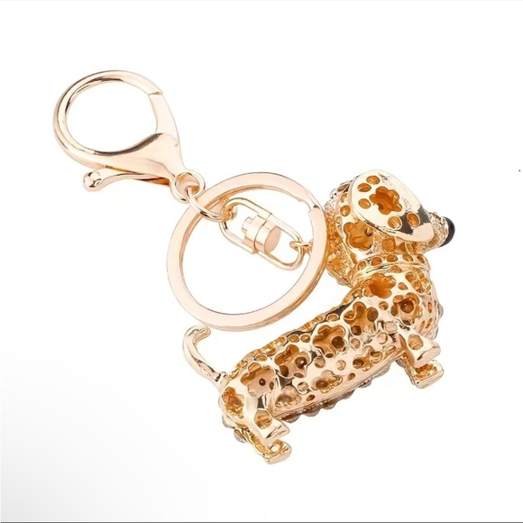 NWT Dachsund sparkly bag charm / key chain - Picture 3 of 3